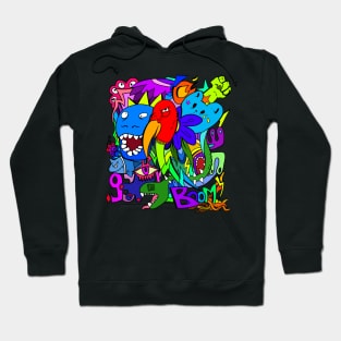 funny mix graffiti color Hoodie